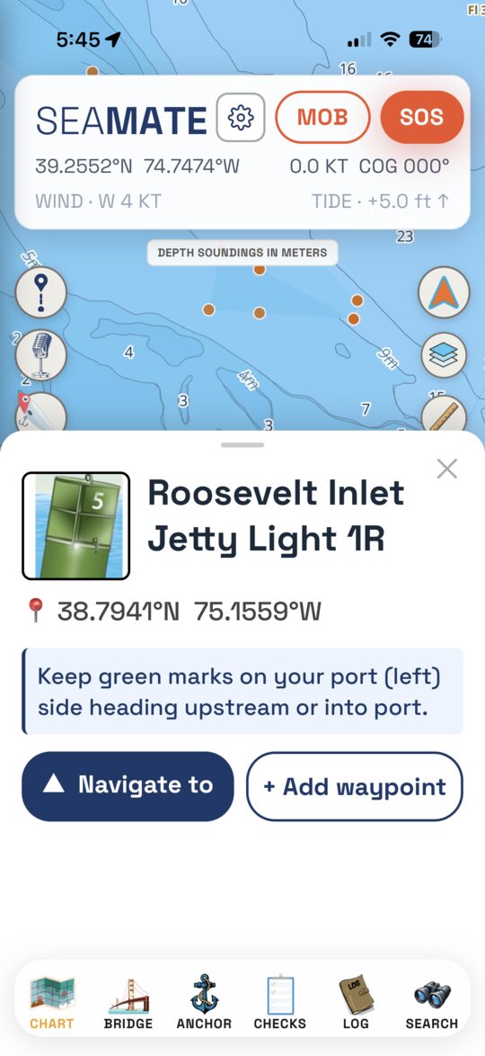 Marina card showing VHF channel, fuel and transient dock details
